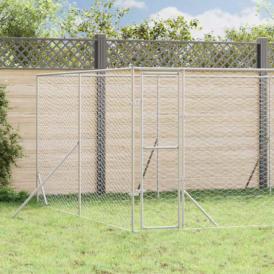 Cuccia per Cani da Esterno Argento 8x12x2 m in Acciaio Zincato