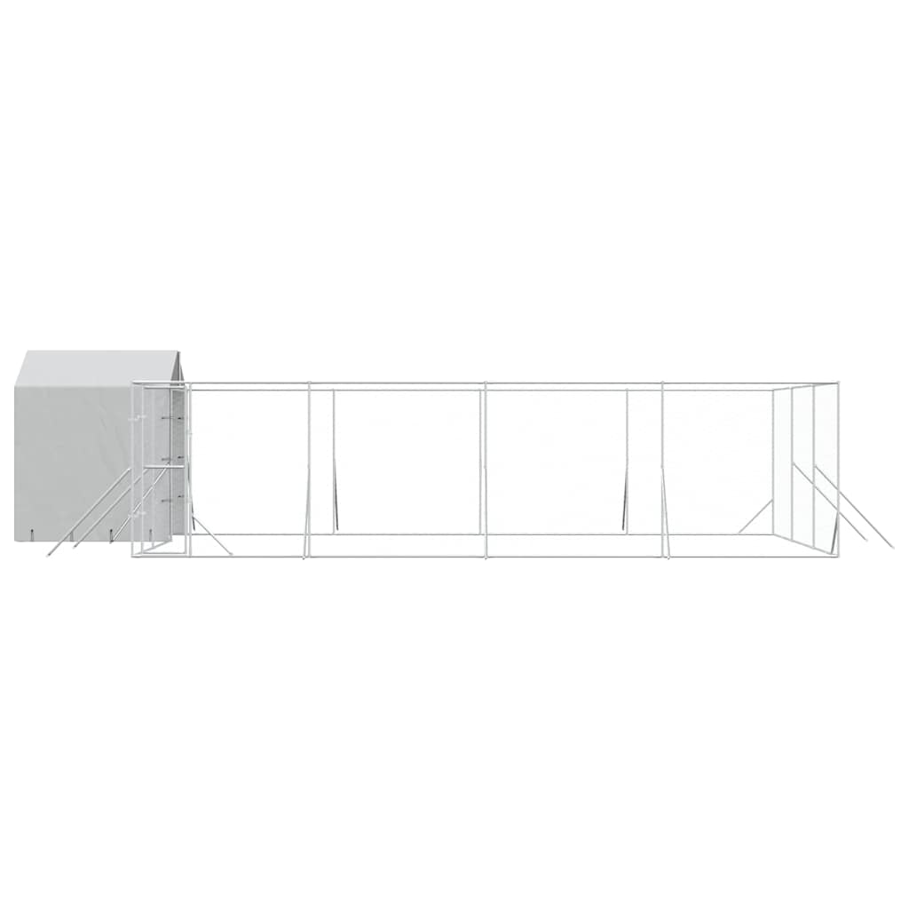 Cuccia Cani da Esterno Tetto Argento 10x6x2,5 m Acciaio Zincato