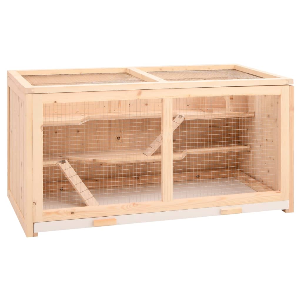 Gabbia per criceti 89,5x45x45 cm Legno massello di abete