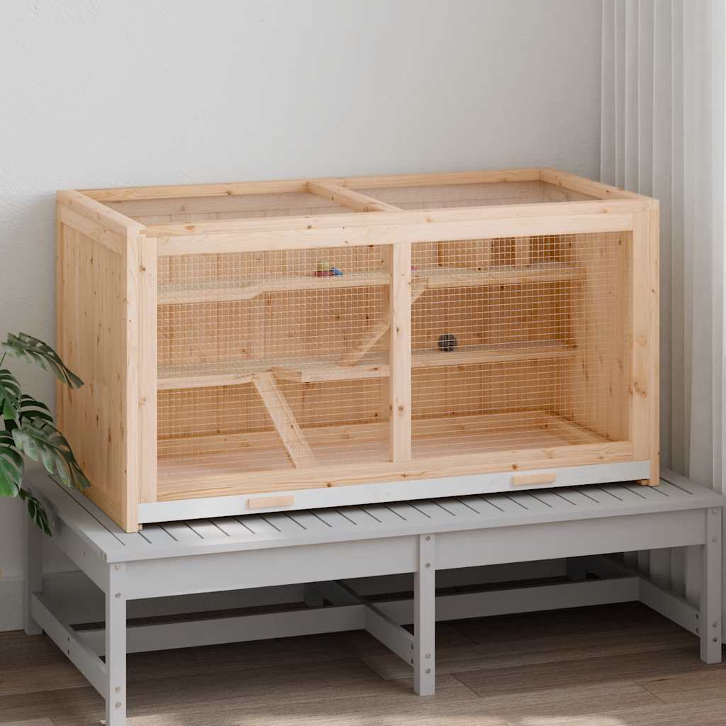 Gabbia per criceti 89,5x45x45 cm Legno massello di abete