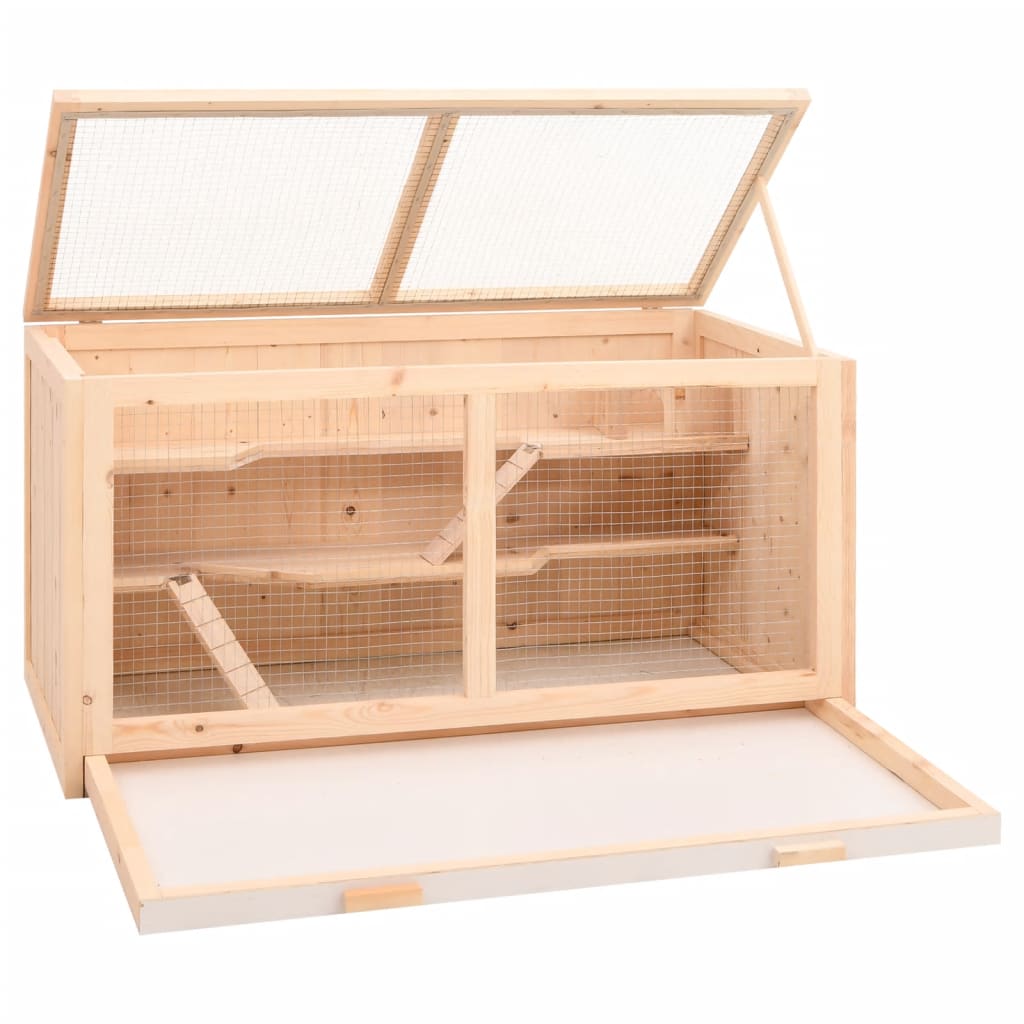 Gabbia per criceti 89,5x45x45 cm Legno massello di abete