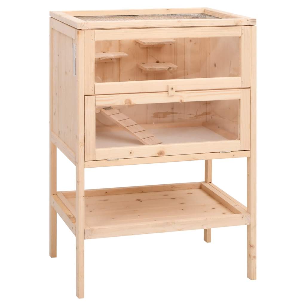 Gabbia per criceti 55x40x80 cm in legno massello di abete