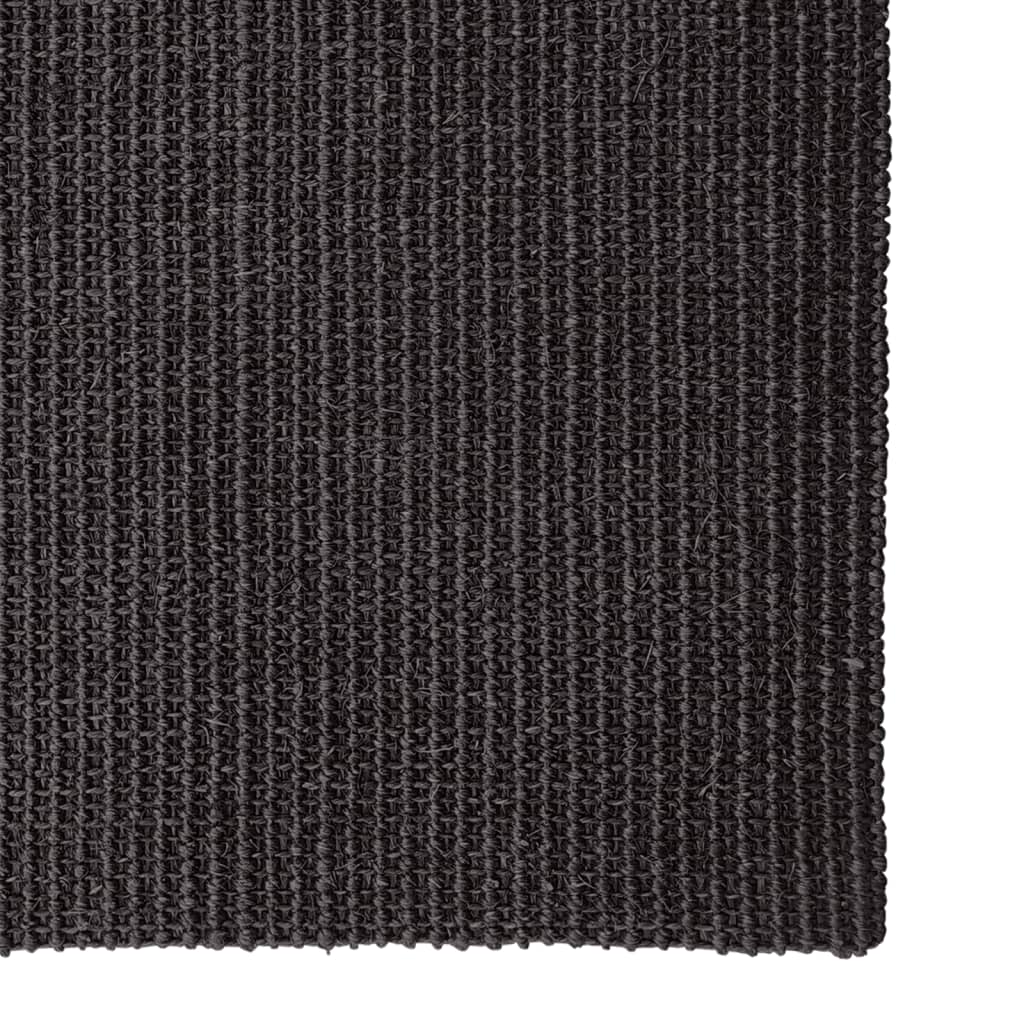 Tappeto in Sisal per Tiragraffi Nero 66x150 cm