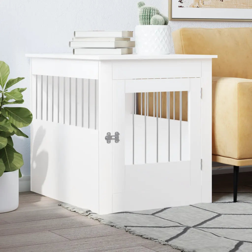 Gabbia per cani in legno 64,5x80x71 cm con funzione tavolino