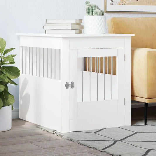 Gabbia per cani in legno 64,5x80x71 cm con funzione tavolino