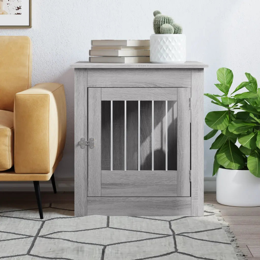 Gabbia per cani in legno 64,5x80x71 cm con funzione tavolino