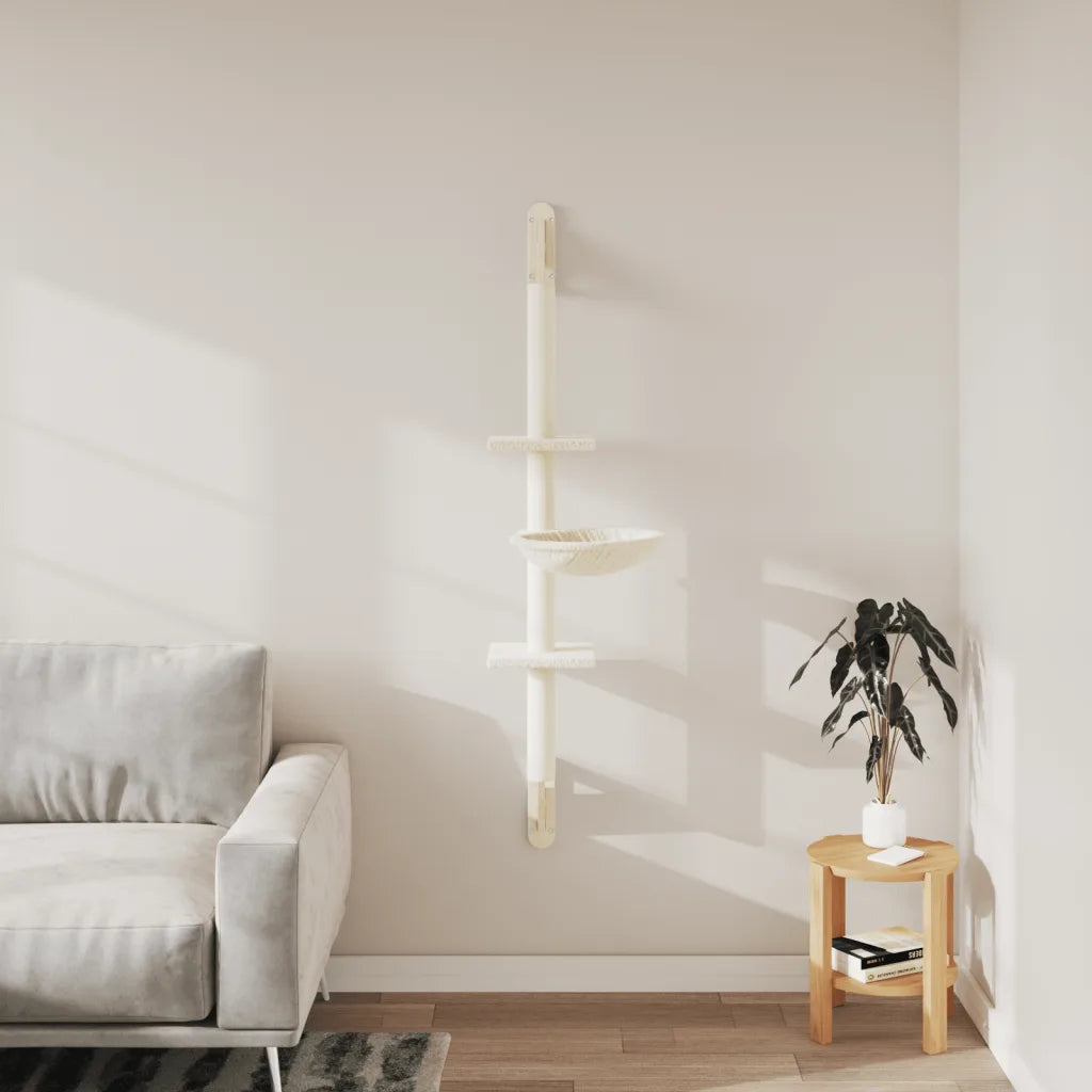 Albero per gatti a parete con tiragraffi 22x40x142,5 cm