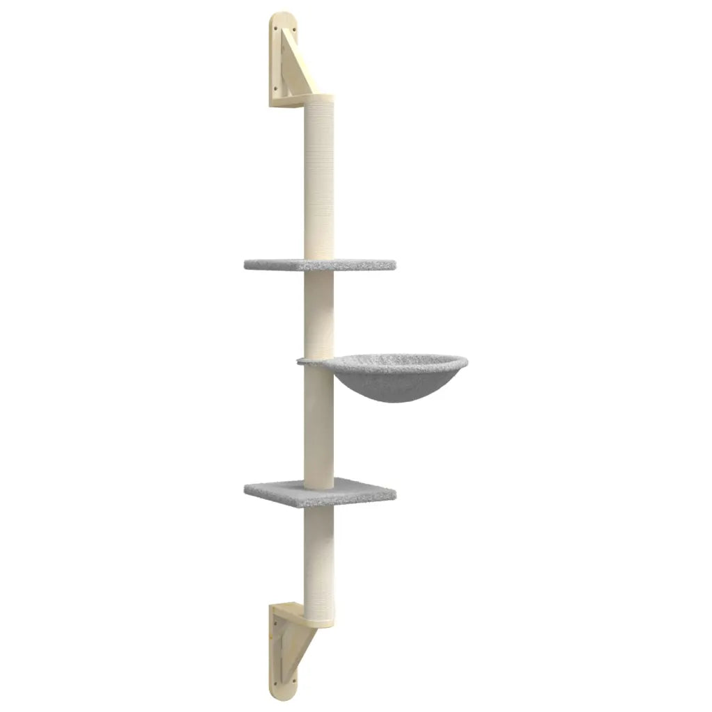 Albero per gatti a parete con tiragraffi 22x40x142,5 cm