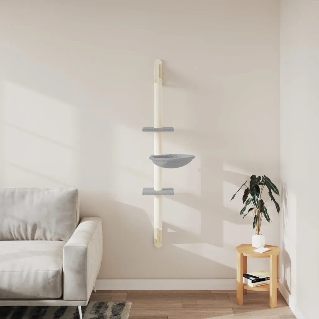 Albero per gatti a parete con tiragraffi 22x40x142,5 cm