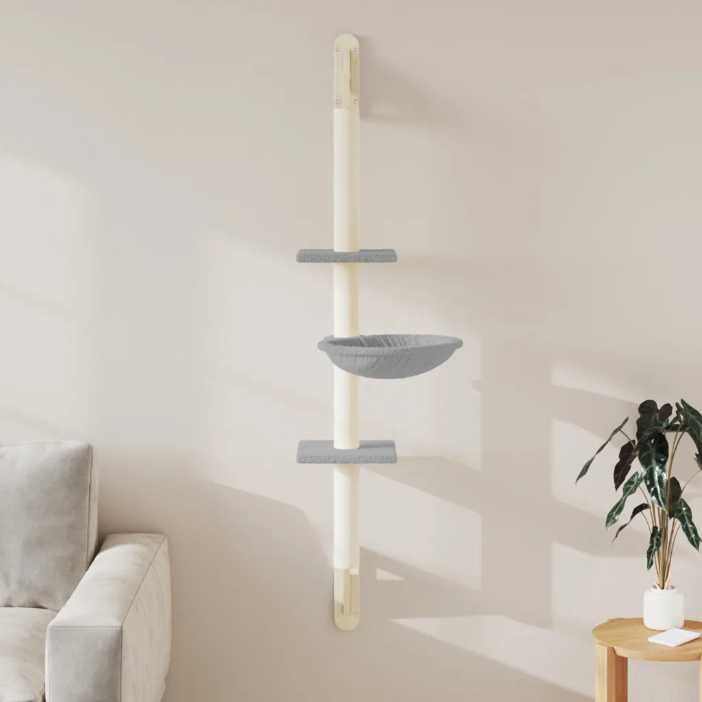 Albero per gatti a parete con tiragraffi 22x40x142,5 cm