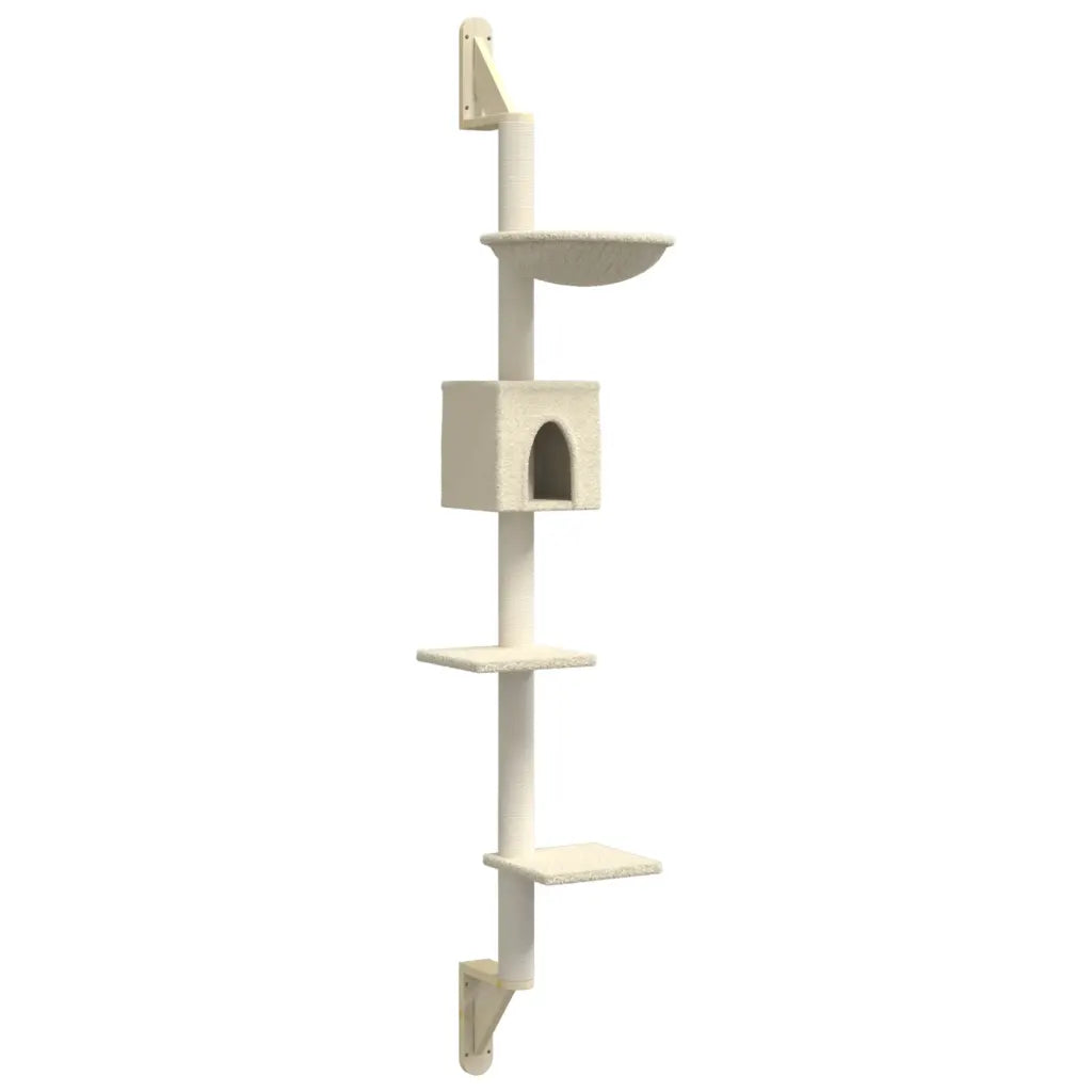 Albero per gatti a parete con tiragraffi 35x53x187 cm