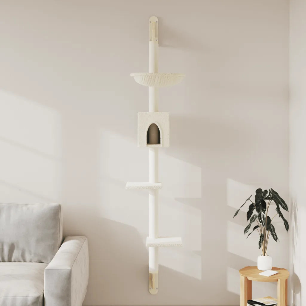 Albero per gatti a parete con tiragraffi 35x53x187 cm