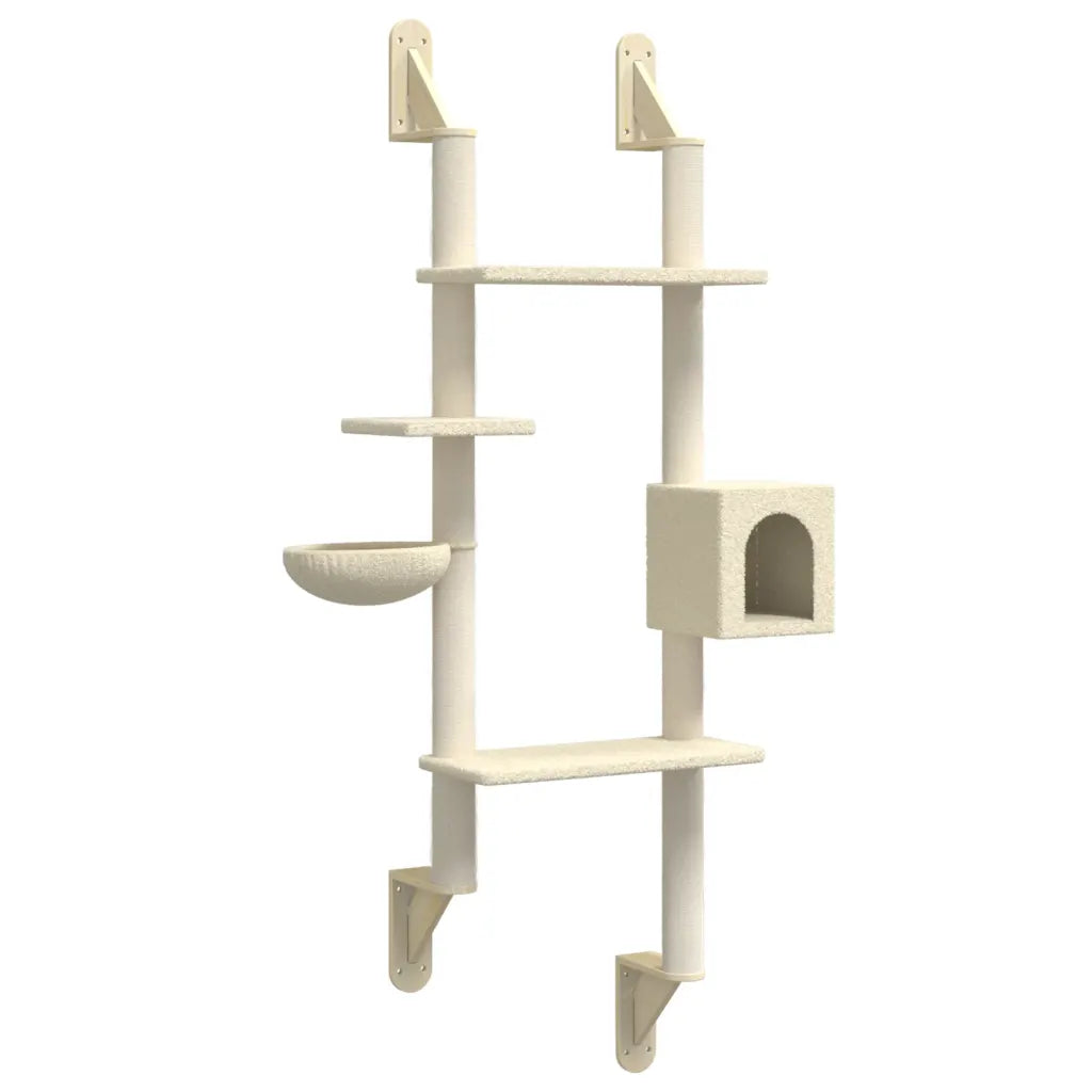 Albero per gatti a parete con tiragraffi 79,5x35x180 cm