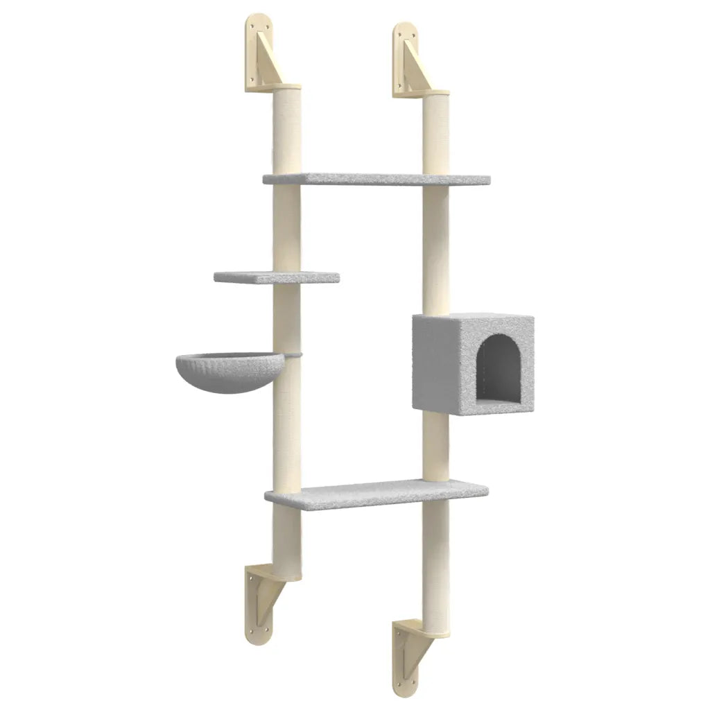 Albero per gatti a parete con tiragraffi 79,5x35x180 cm