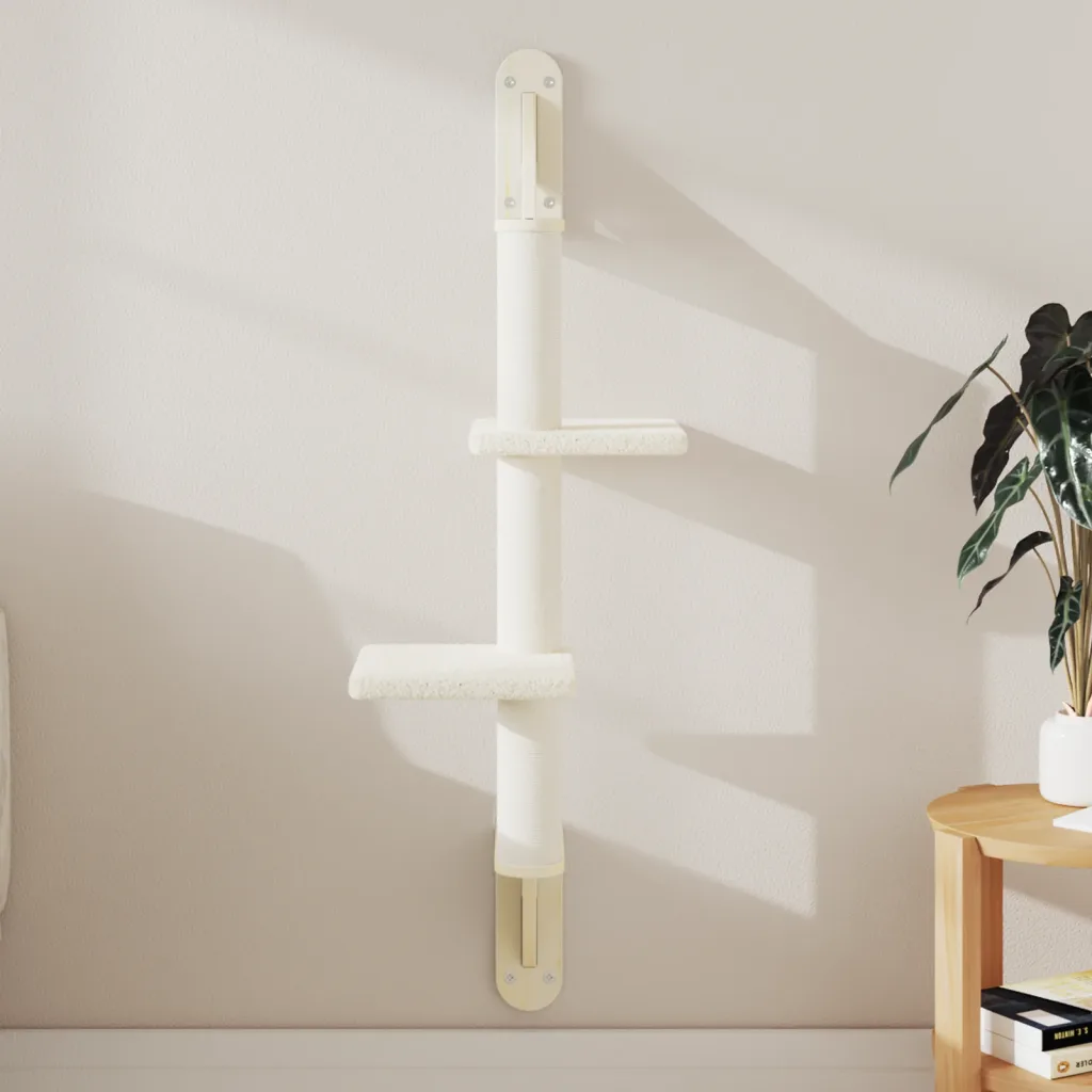 Albero per gatti a parete con tiragraffi 50x30x108 cm