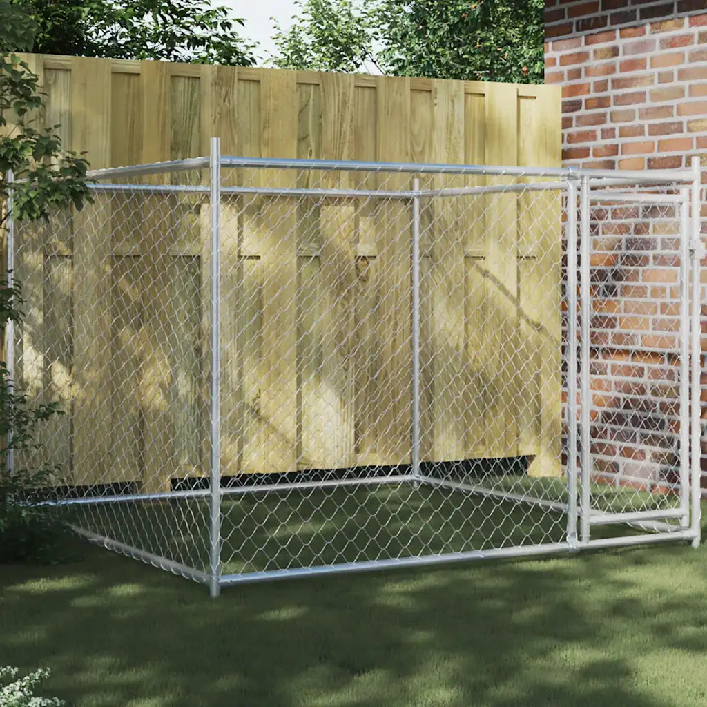 Cuccia per cani da esterno con copertura 2x2x1,5 m in acciaio zincato