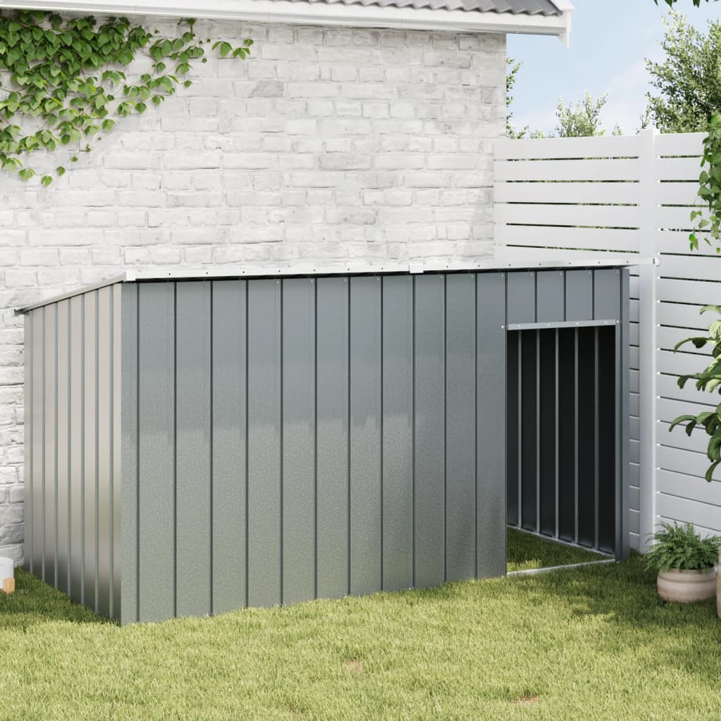 Casetta Cani con Tetto Antracite 196x91x110 cm Acciaio Zincato