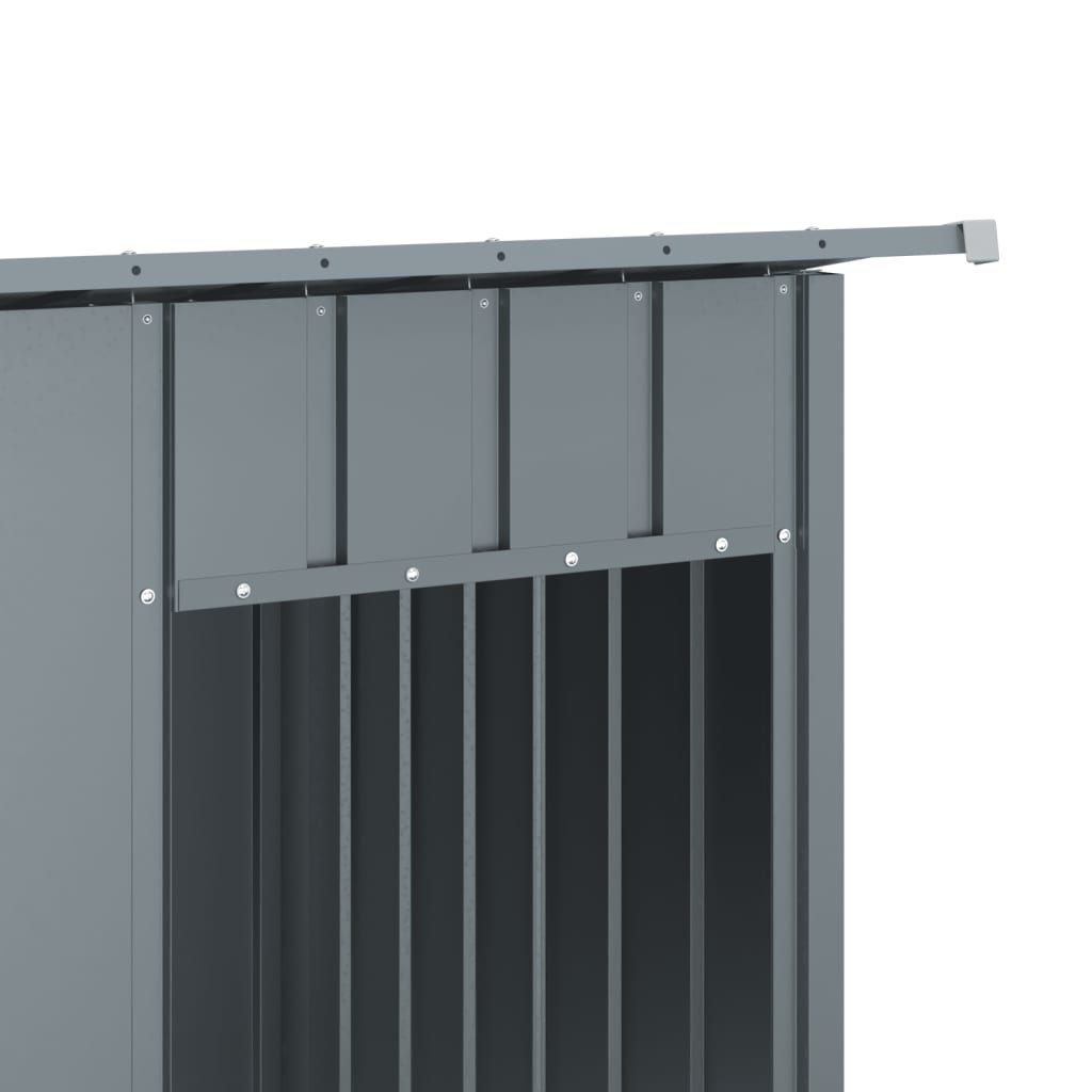 Casetta Cani con Tetto Antracite 196x91x110 cm Acciaio Zincato