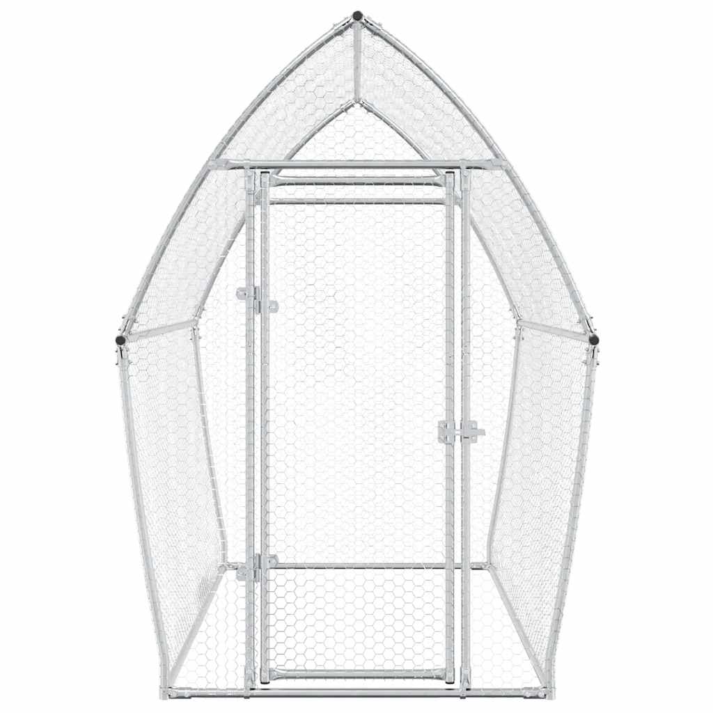 Gabbia per Polli Argento 200x105x182 cm in Acciaio Zincato