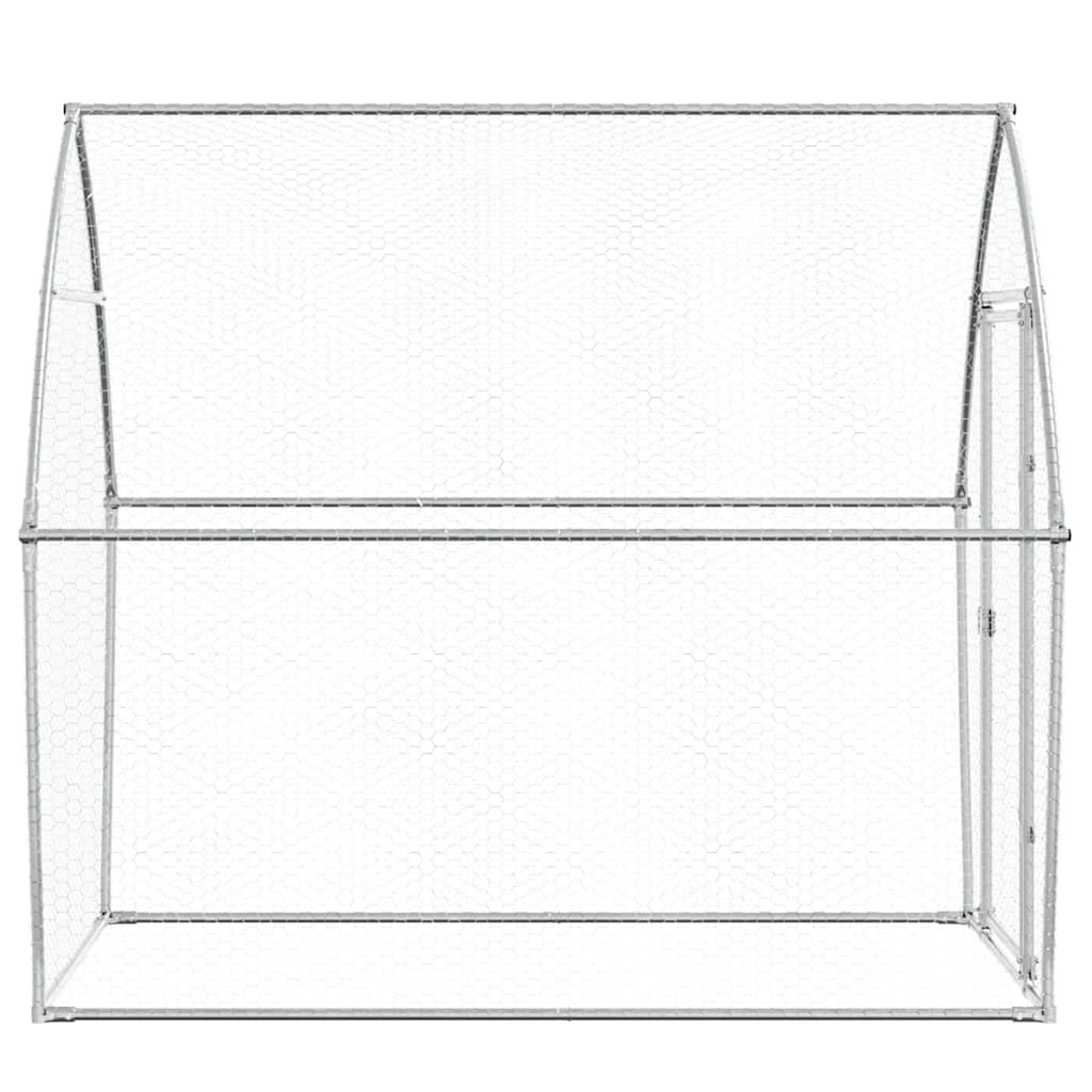 Gabbia per Polli Argento 200x105x182 cm in Acciaio Zincato