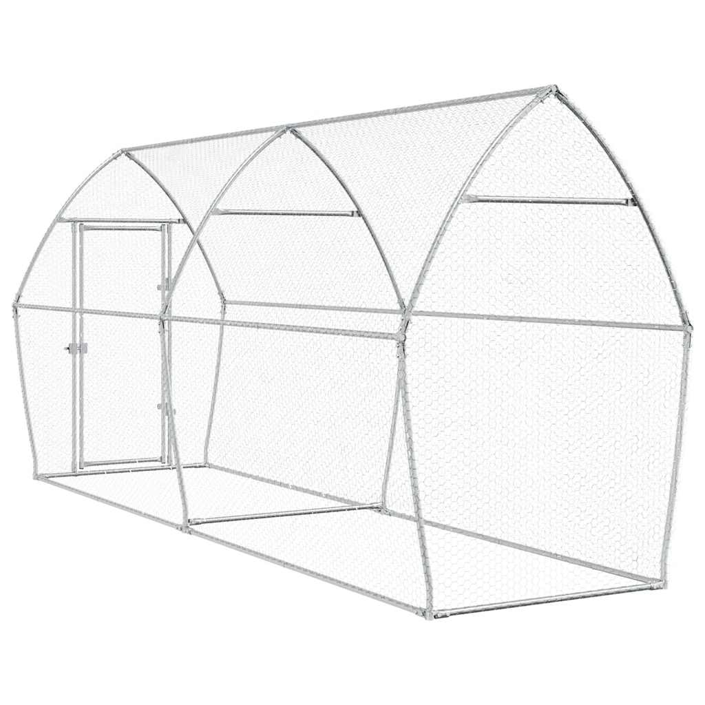 Gabbia per Polli Argento 400x105x182 cm in Acciaio Zincato