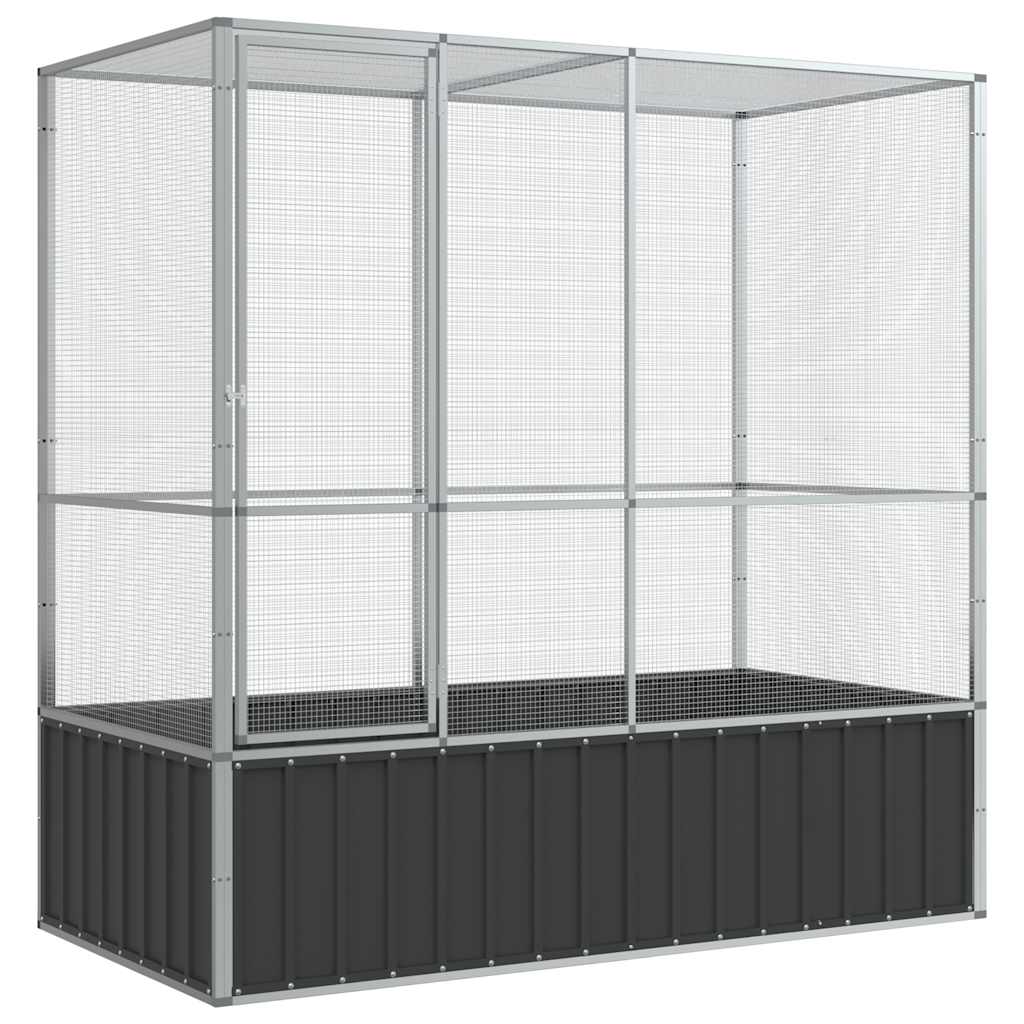Voliera Argento 210,5x107x212 cm in Acciaio