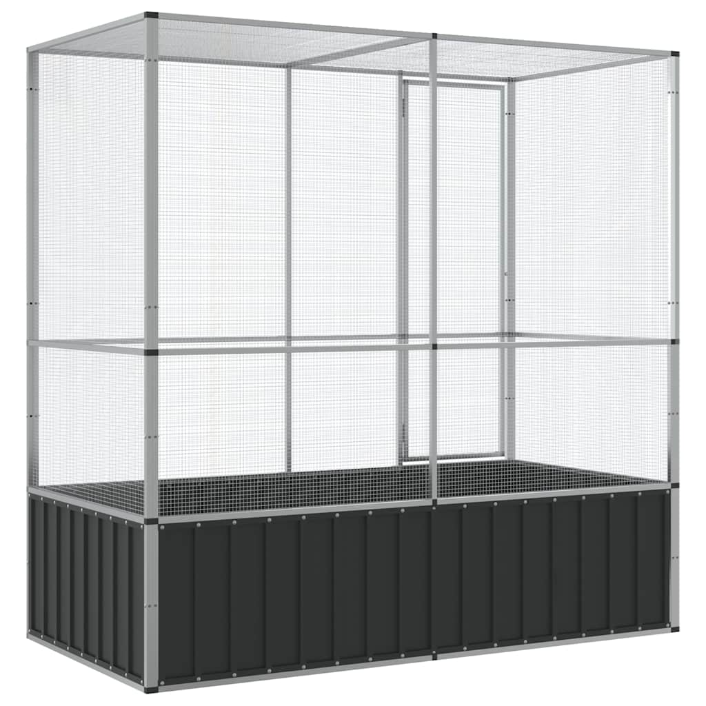 Voliera Argento 210,5x107x212 cm in Acciaio