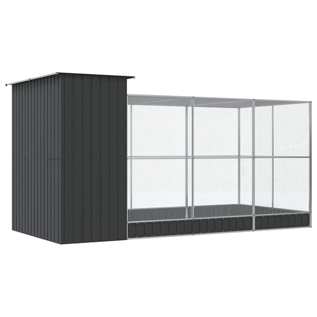 Voliera con Estensione Argento 416x203x216 cm Acciaio