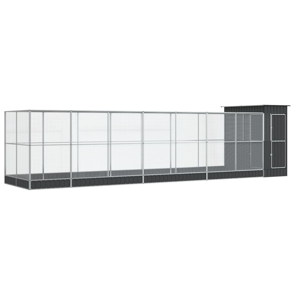 Voliera con Estensione Argento 830x203x216 cm in Acciaio