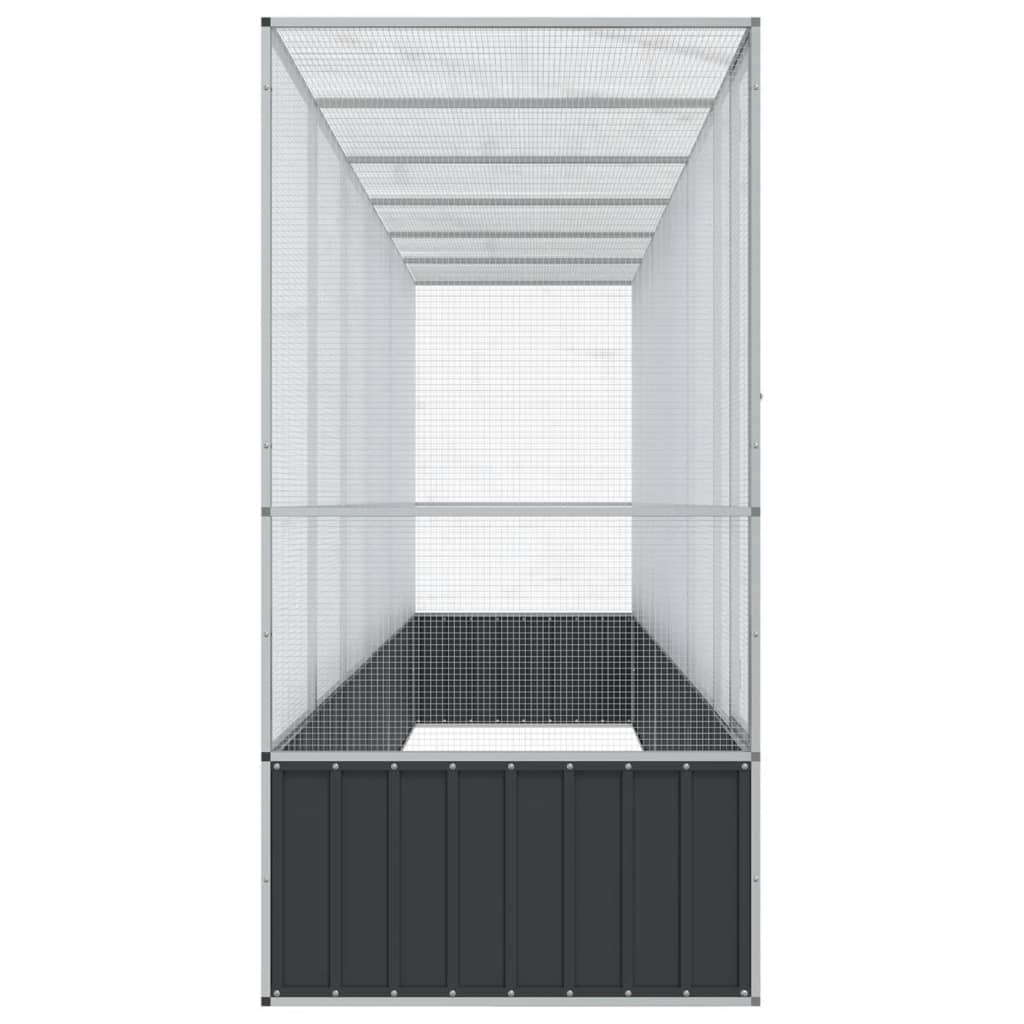 Voliera con Estensione Argento 626,5x107x212 cm in Acciaio