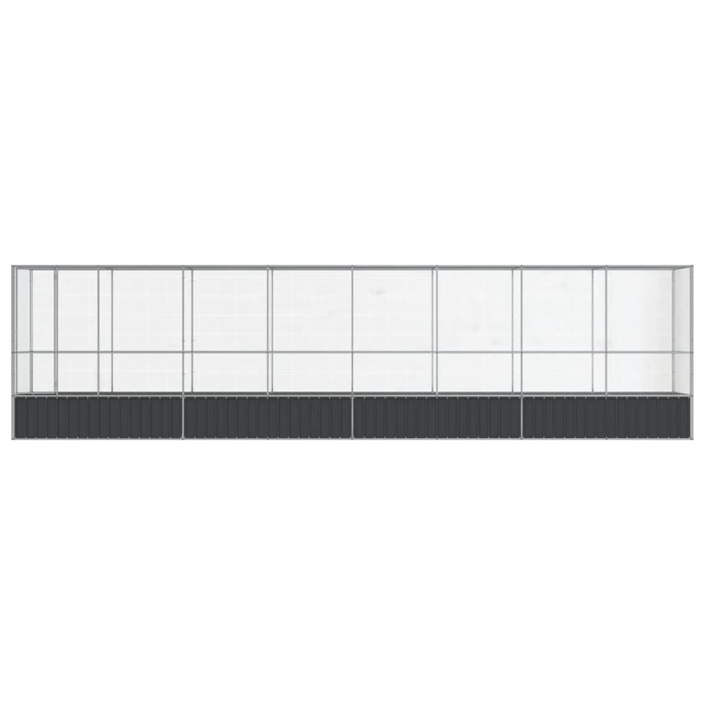 Voliera con Estensione Argento 834,5x107x212 cm in Acciaio