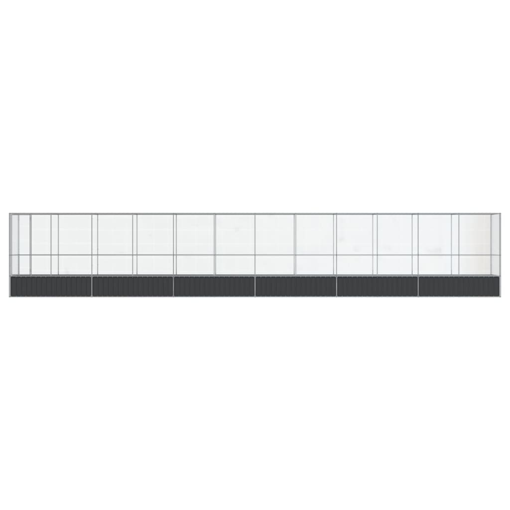 Voliera con Estensione Argento 1250,5x107x212 cm in Acciaio