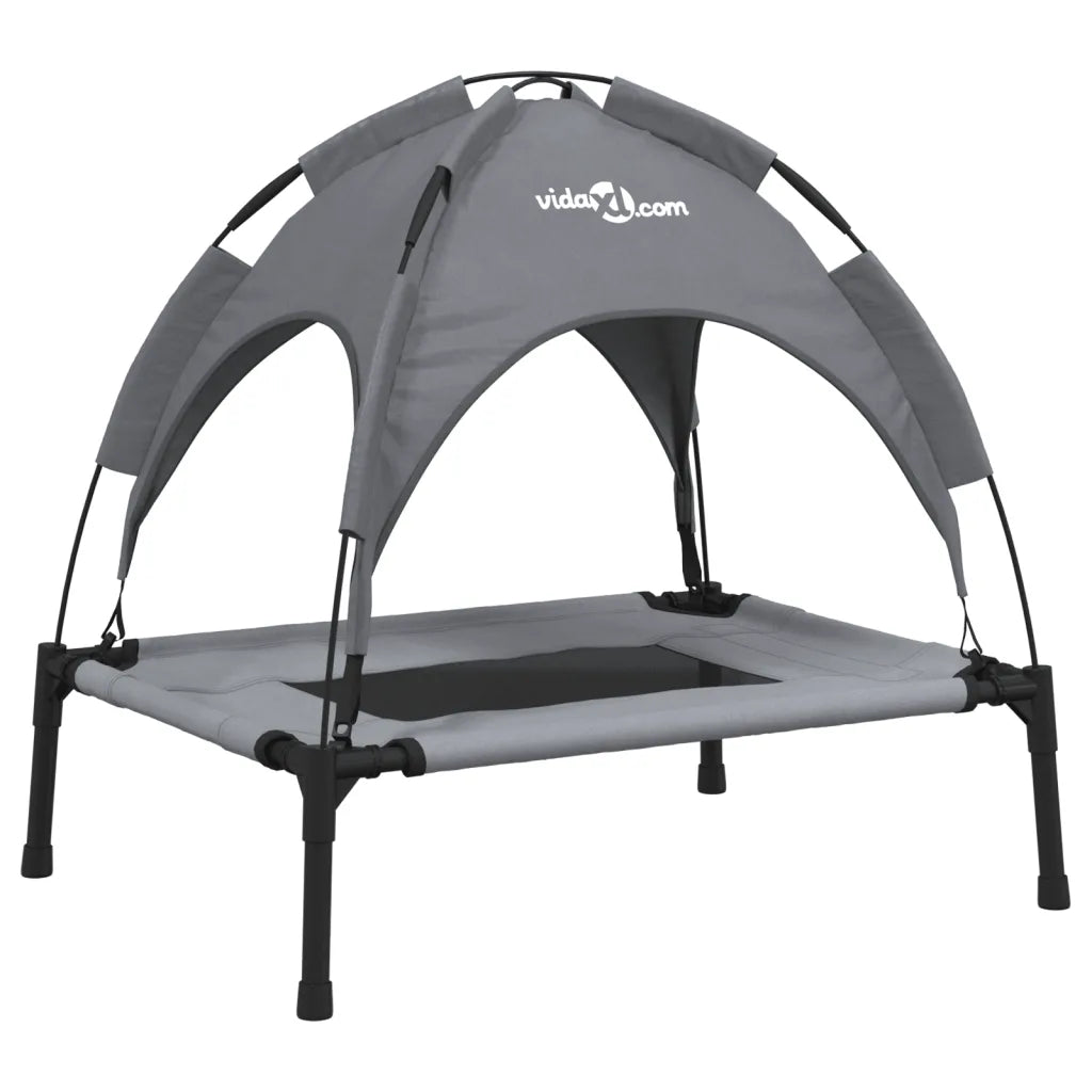 Lettino per cani con tetto 62x48x61 cm, tessuto Oxford e acciaio