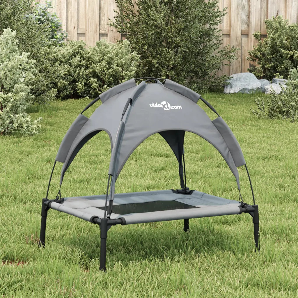 Lettino per cani con tetto 62x48x61 cm, tessuto Oxford e acciaio
