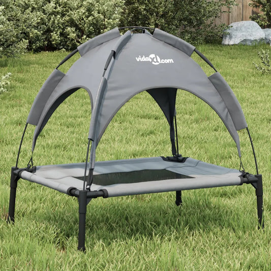 Lettino per cani con tetto 62x48x61 cm, tessuto Oxford e acciaio