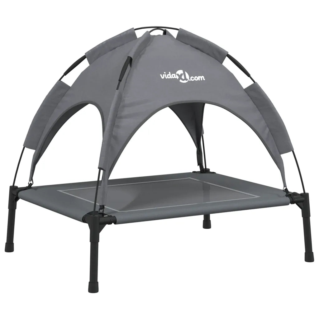 Lettino per cani con tetto 63x49,5x60 cm tessuto Oxford e acciaio