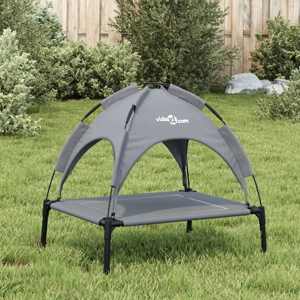 Lettino per cani con tetto 63x49,5x60 cm tessuto Oxford e acciaio