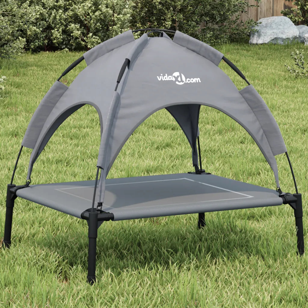 Lettino per cani con tetto 63x49,5x60 cm tessuto Oxford e acciaio
