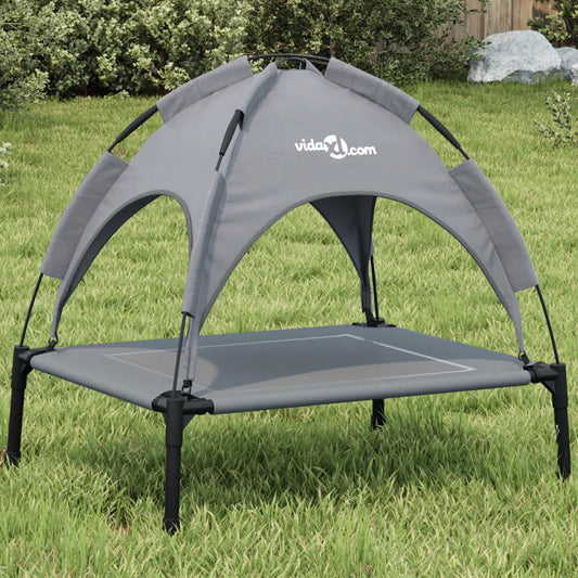 Lettino per cani con tetto 63x49,5x60 cm tessuto Oxford e acciaio