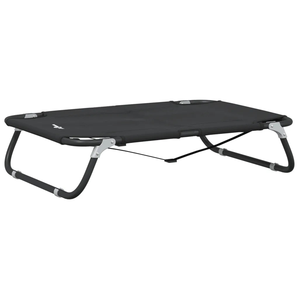 Lettino per cani pieghevole tessuto Oxford e acciaio 80x55x18 cm