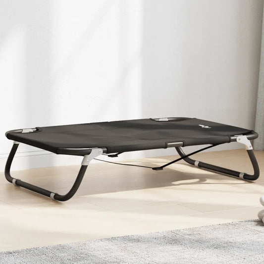 Lettino per cani pieghevole tessuto Oxford e acciaio 80x55x18 cm