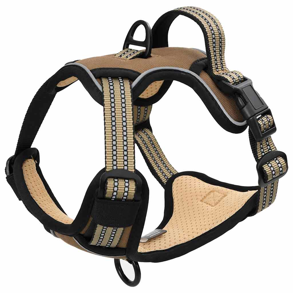 Pettorina per Cani con Strisce Riflettenti Regolabile Marrone L