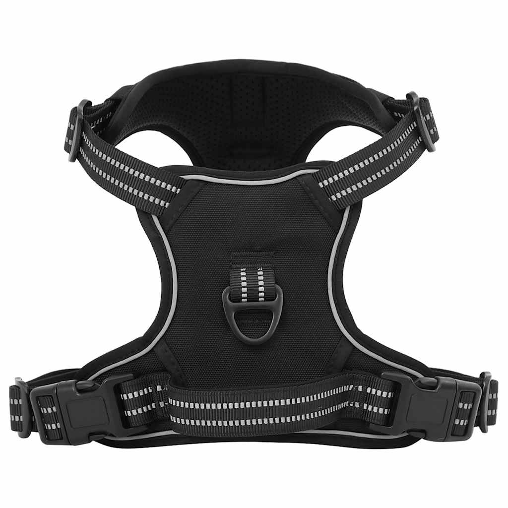 Pettorina per Cani con Guinzaglio e Collare Regolabile Nero XL