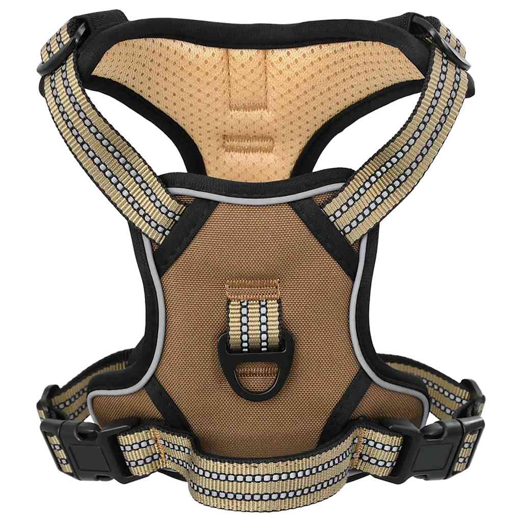 Pettorina Cani con Guinzaglio e Collare Regolabile Marrone XL