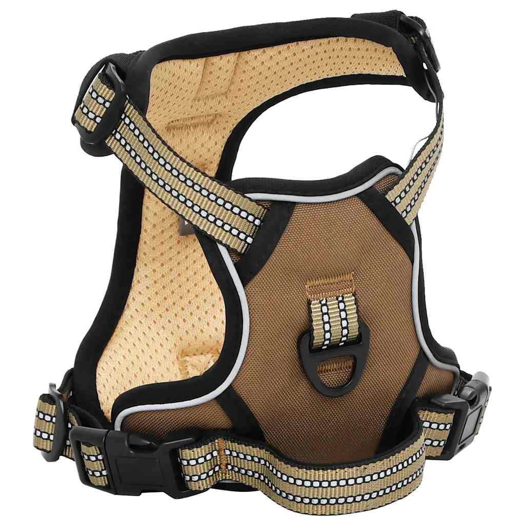 Pettorina Cani con Guinzaglio e Collare Regolabile Marrone XL