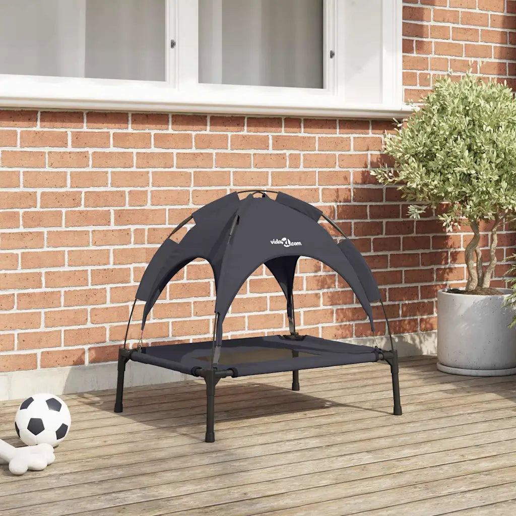 Lettino per cani con tetto 62x48x61 cm, tessuto Oxford e acciaio