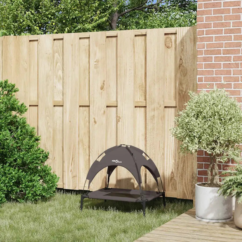 Lettino per cani con tetto 62x48x61 cm, tessuto Oxford e acciaio