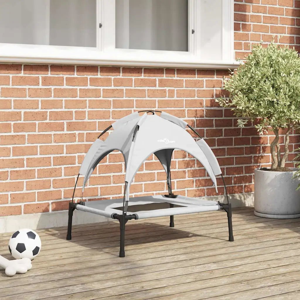 Lettino per cani con tetto 62x48x61 cm, tessuto Oxford e acciaio
