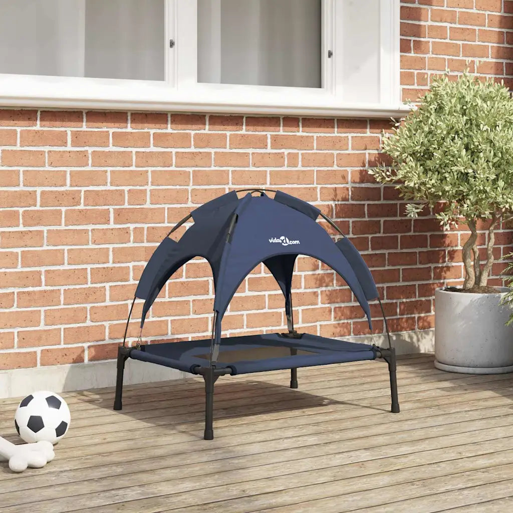 Lettino per cani con tetto 62x48x61 cm, tessuto Oxford e acciaio