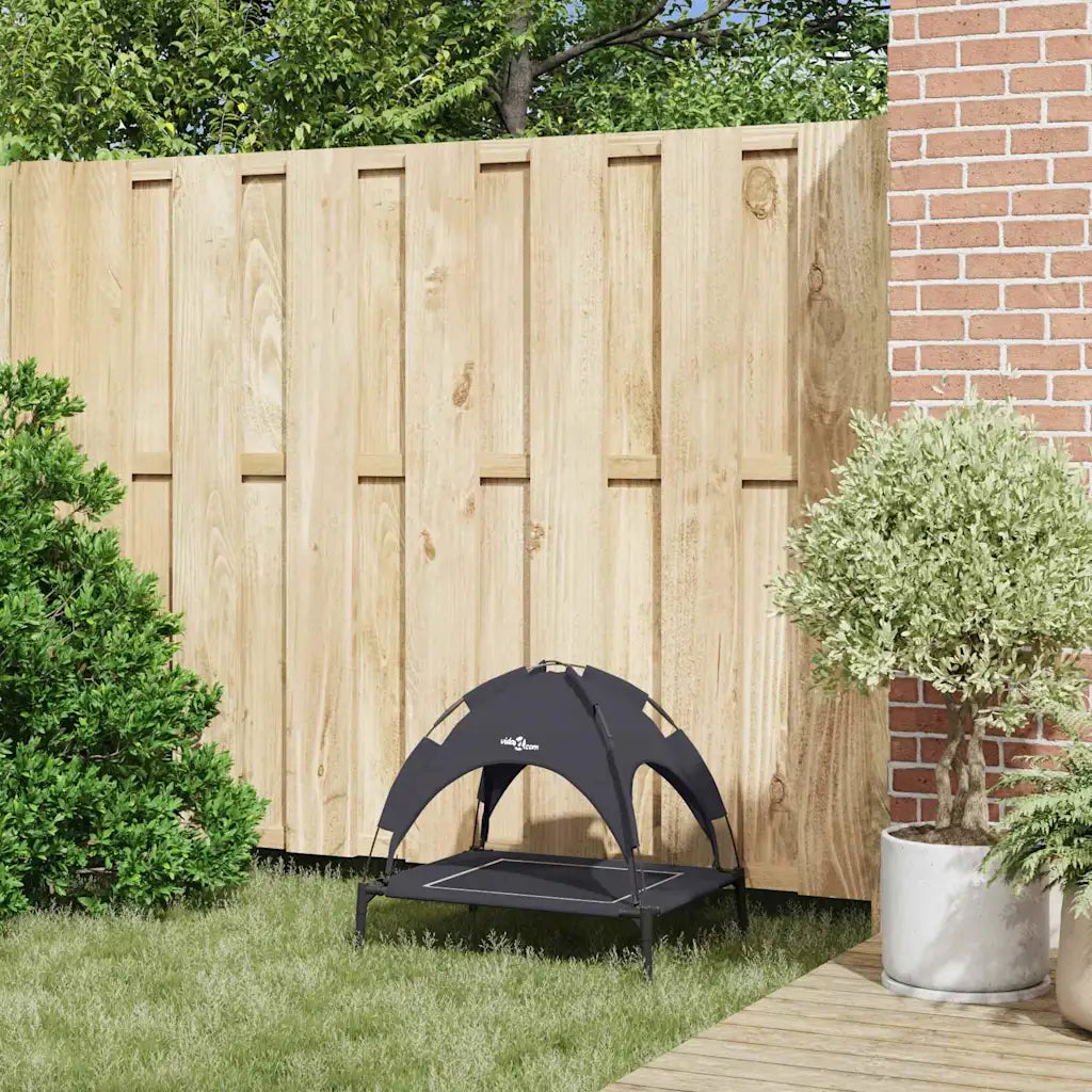 Lettino per cani con tetto 63x49,5x60 cm tessuto Oxford e acciaio